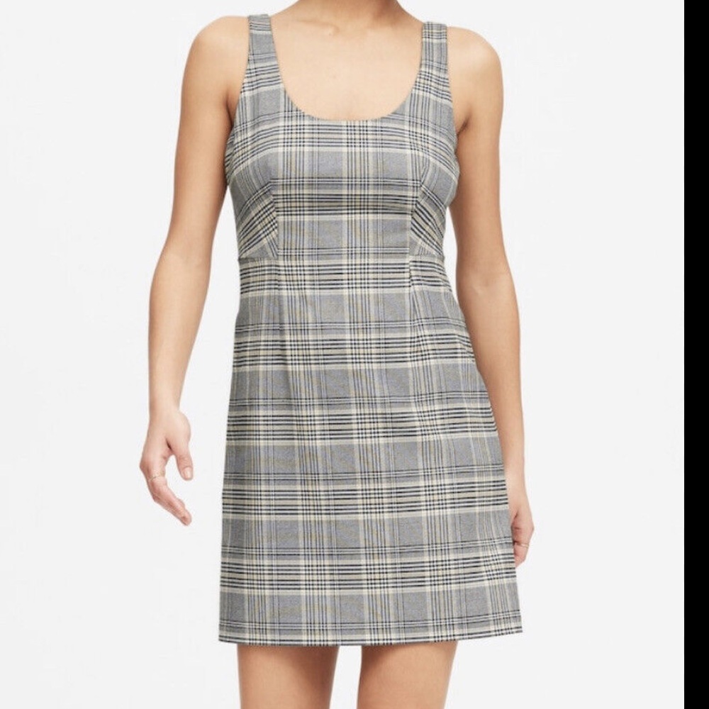 Banana Republic Gray Plaid Mini Dress